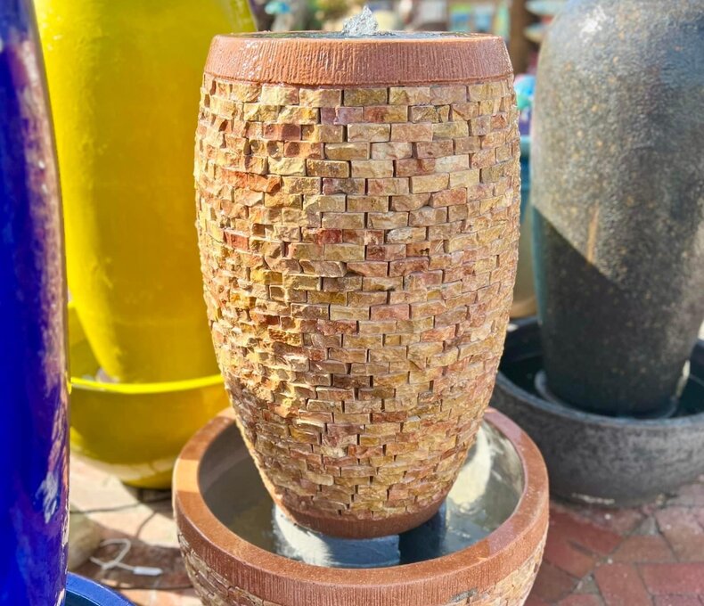 Tall Slate Barrel Fountain Medium R