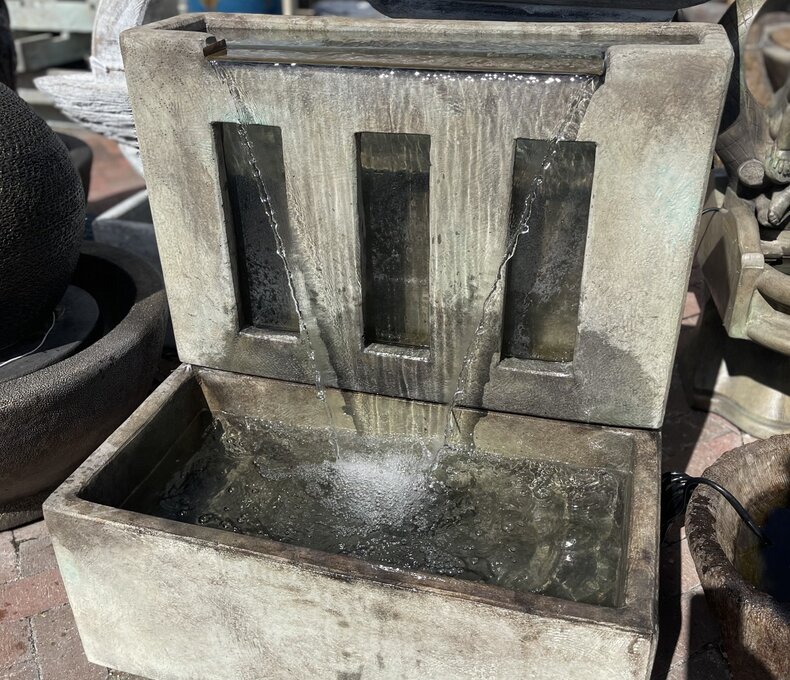 Glass Lookout Waterfall Fountain  with Light  454lbs