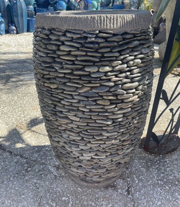 Tall Pebble Barrel Planter Small