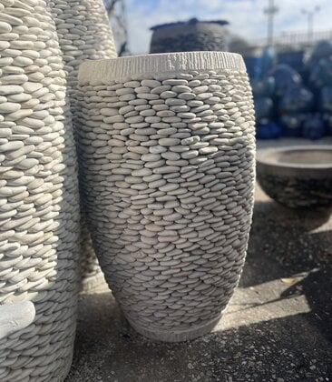Tall Pebble Barrel Planter Small W