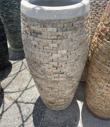 Tall Tapered Barrell Slate Planter Large W