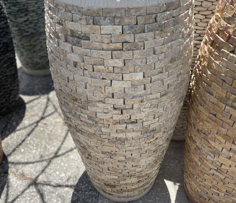 Tall Tapered Barrell Slate Planter Large W