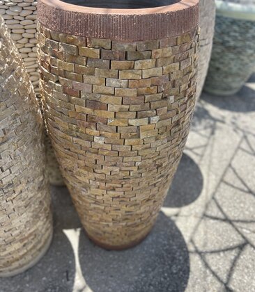 Tall Tapered Barrell Slate Planter Large R