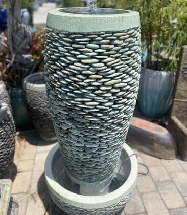 Tall Pebble Barrel Fountain Large J