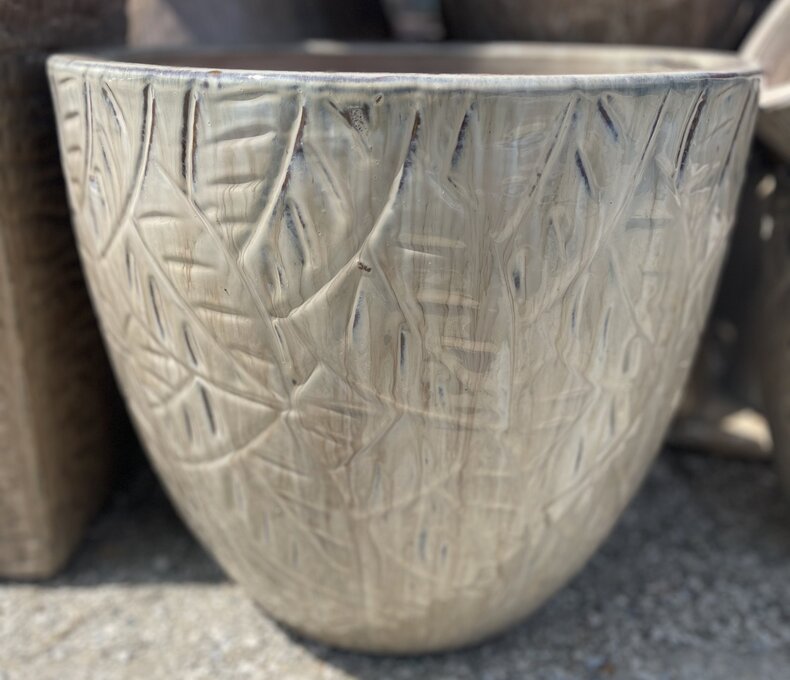 Premium Etched Leaf Egg Lg