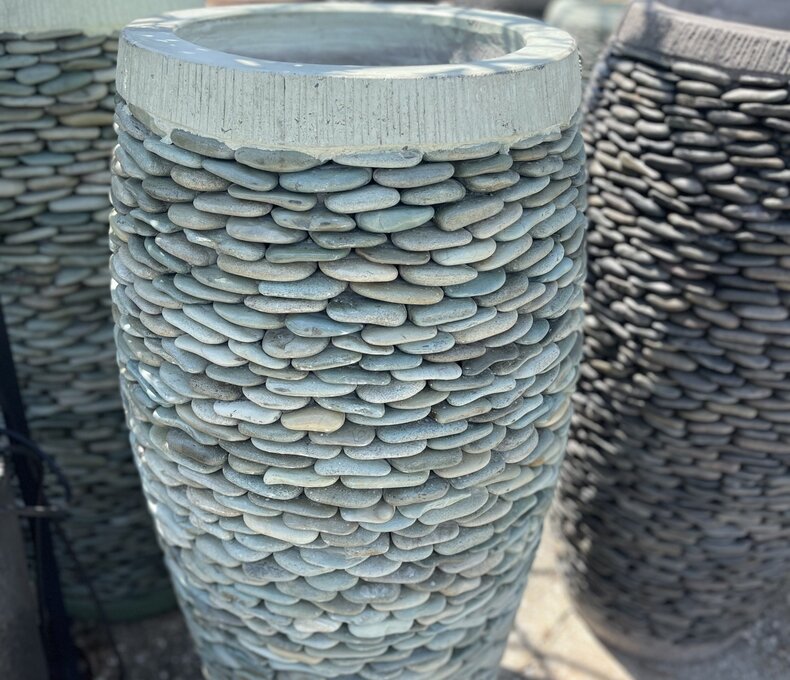 Tall Pebble Barrel Planter Medium J