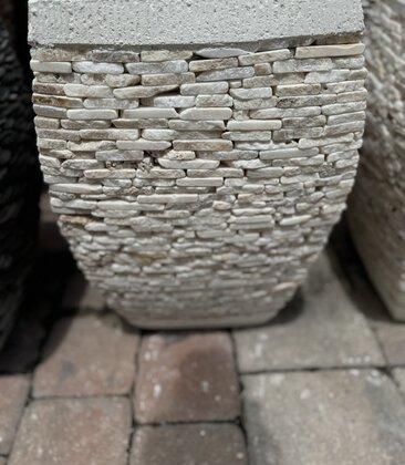 Milan Tall Rounded Square Stacked Slate Planter Small O