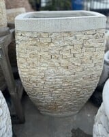 Milan Tall Rounded Square Slate Planter Large W