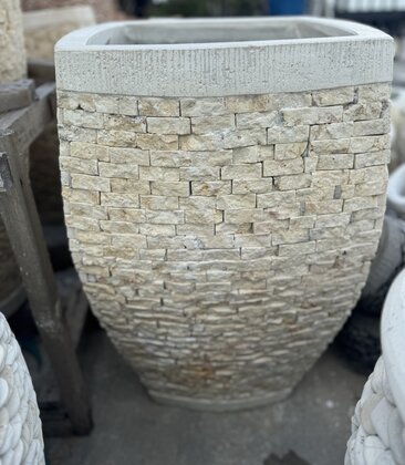 Milan Tall Rounded Square Slate Planter Large W