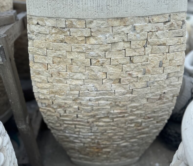 Milan Tall Rounded Square Slate Planter Large W