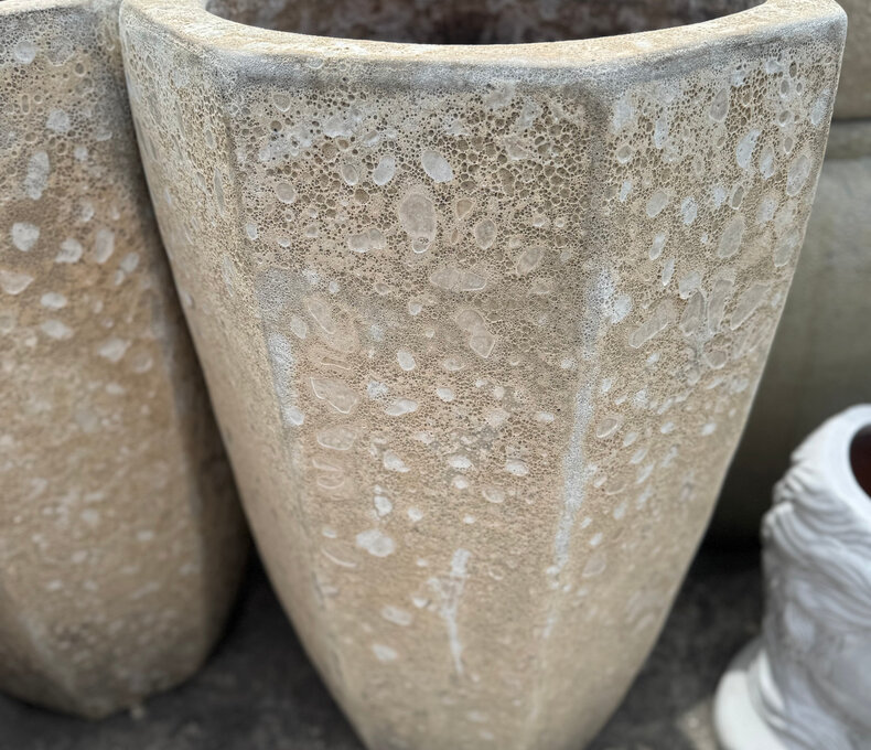 Lava Octagon Planter Large BW