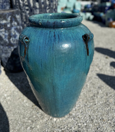 Short 4 Handle Jar AQUA