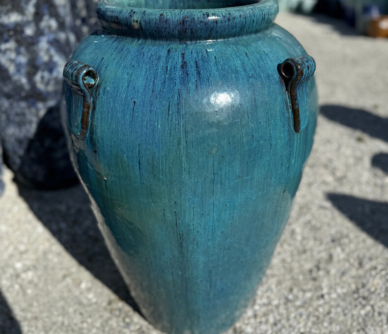 Short 4 Handle Jar AQUA