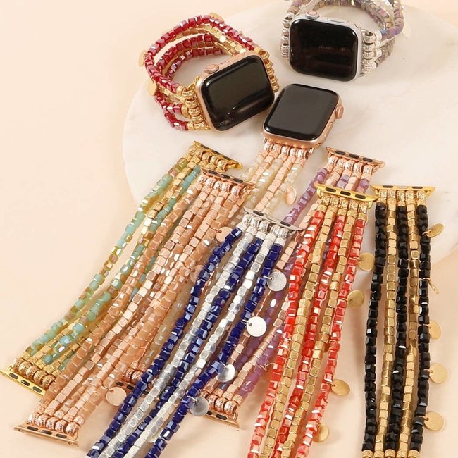 Glass Metal Beads Watch