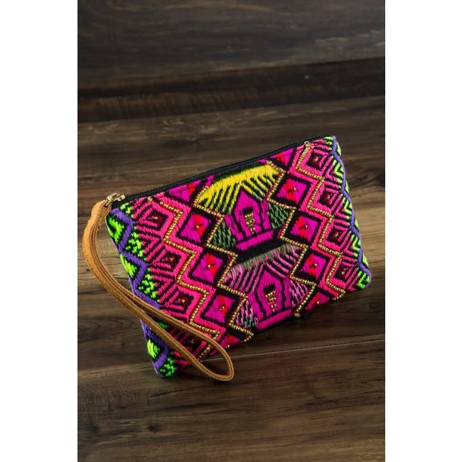 Handmade ethnic pattern Clutch Faux Leather