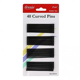 Annie Bobbie Pins Black Curved 2-3/4