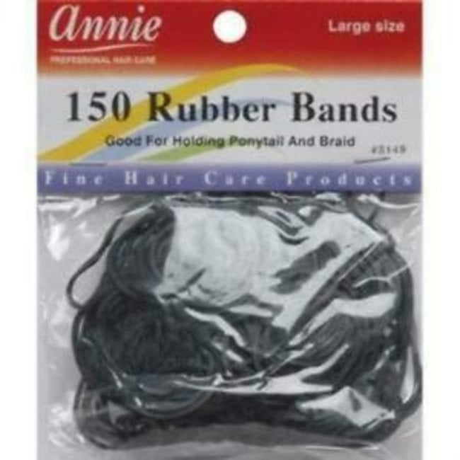 Annie Rubber Bands 150ct Large Black