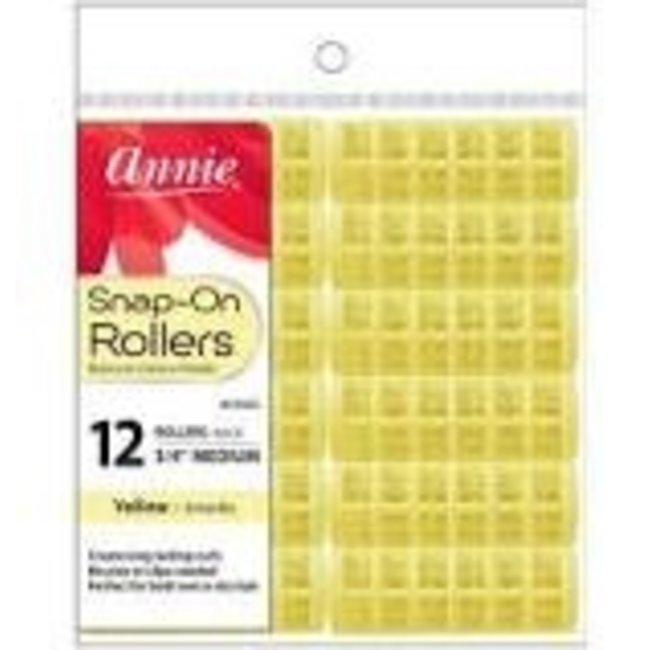 Annie Rollers Snap On Yellow 12ct