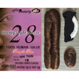 Afro Beauty Human Weave 28pcs Color 1B