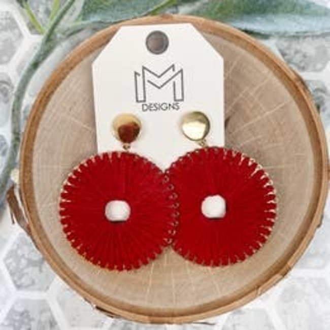 Red Circle Earrings