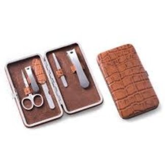 Brown Leather Case Manicure