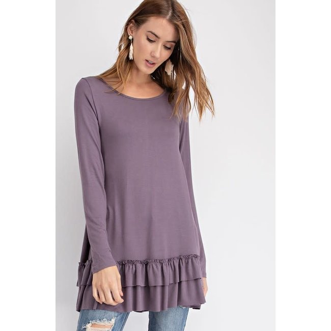Long Sleeve Ruffle Tunic Top