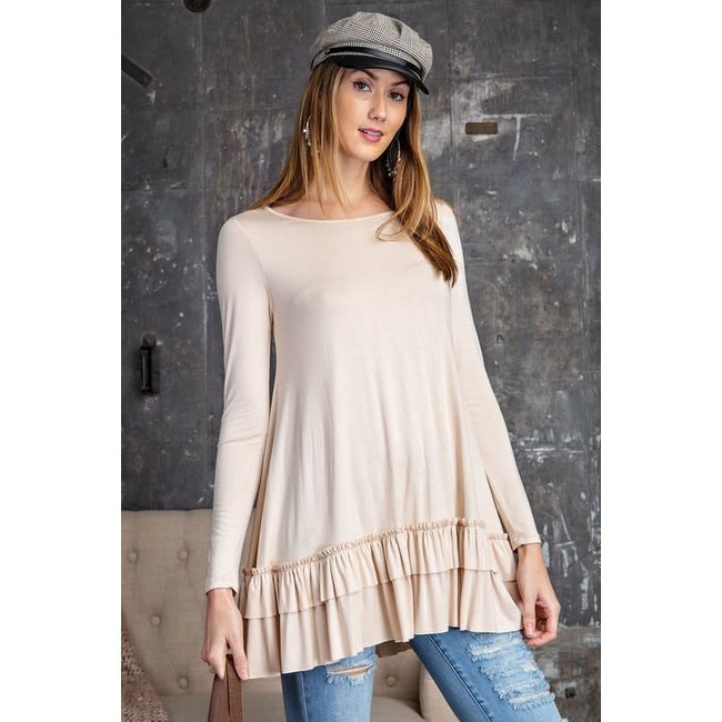 Long Sleeve Ruffle Tunic Top