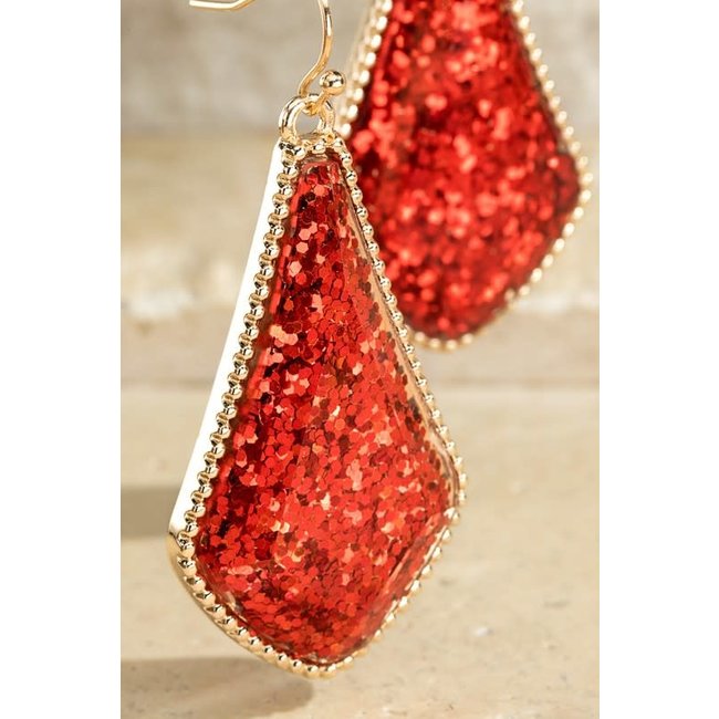 Glittery Marquis Shape Earrings