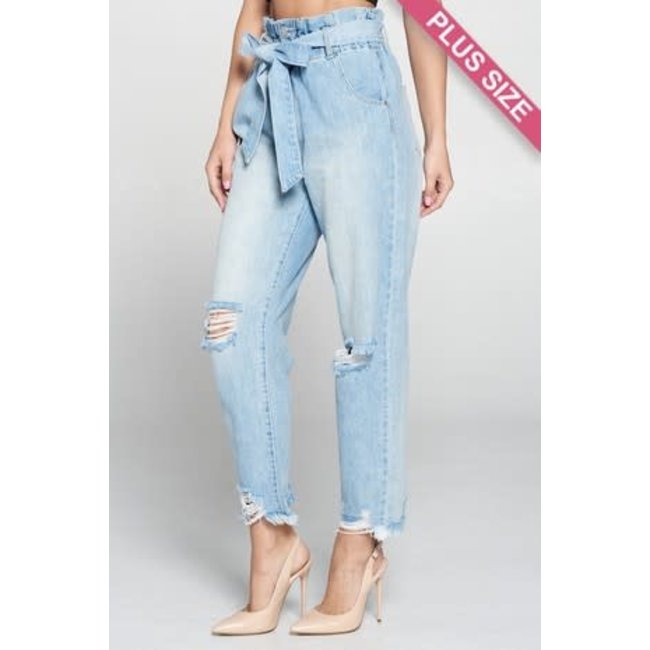 Paperbag Mom Jeans (Plus)