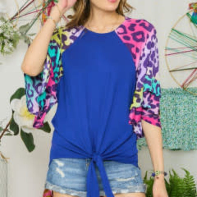 Multi-Colored Leopard Print Top