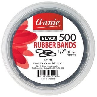 Annie Rubber Bands Black 500pc