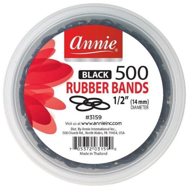 Annie Rubber Bands Black 500pc