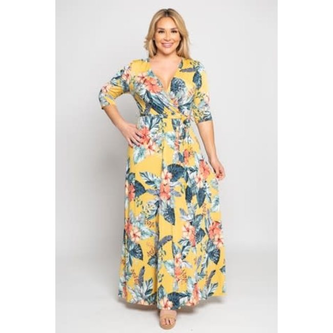 Yellow Print Maxi-Plus