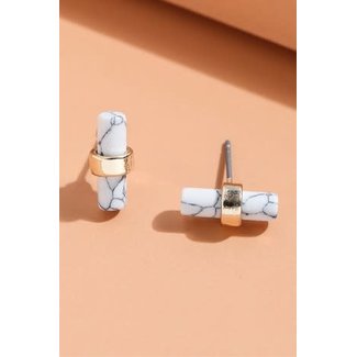 Turquoise & White Stud Earrings