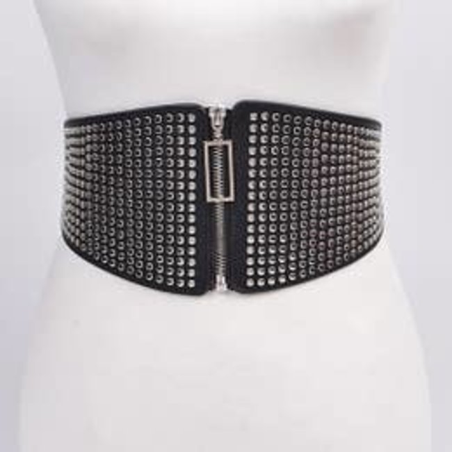 Black & Silver Wide Belt