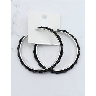 Beaded Hoop Earring 2 1/2"