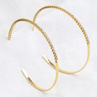 Crystal Hoop Earrings Gold