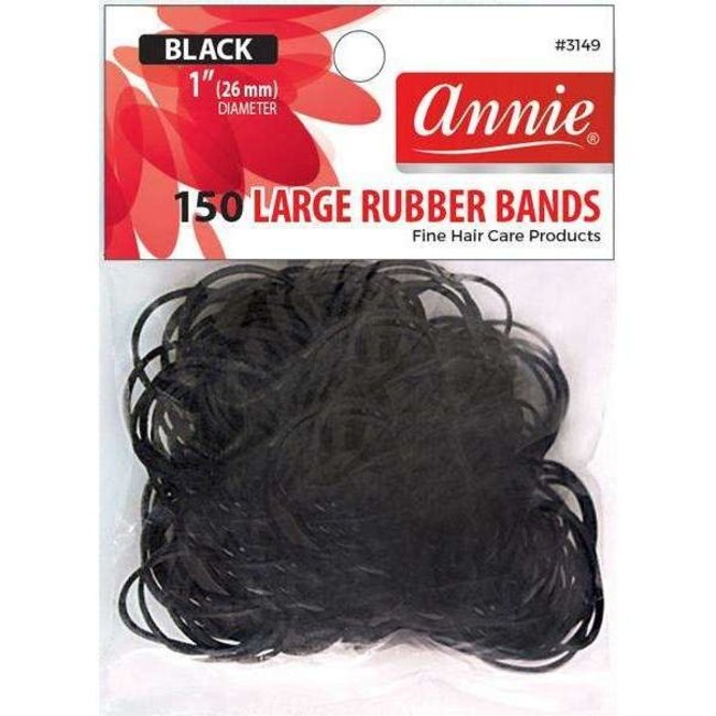 Annie Rubber Bands 150ct Large Black
