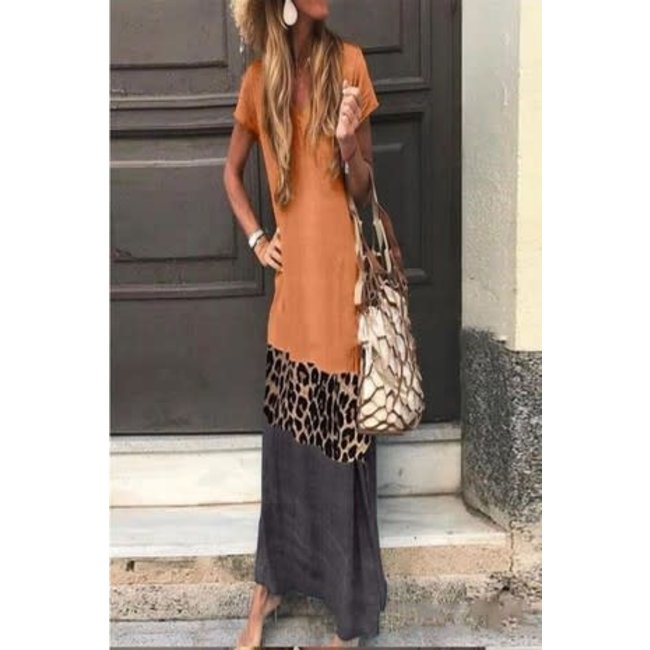 Vintage Leopard Dress Loose Fit