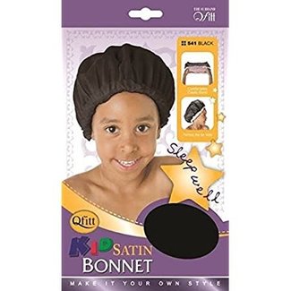 Qfitt Satin Bonnet Kids Black