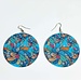 Flower Pattern Geometric Wooden Earrings
