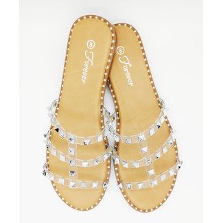 Clear/ Silver Slipper Sandals