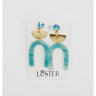 Teal U Drop Earrings