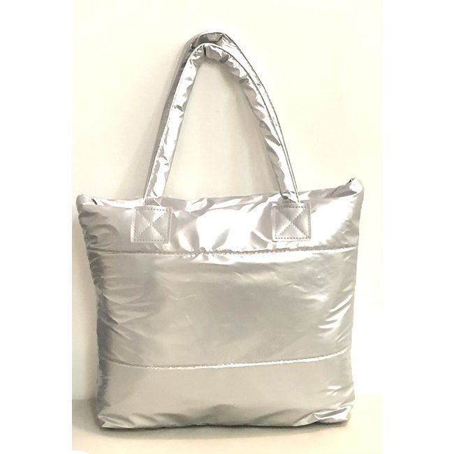 Silver Shoulder Bucket Fashion Tote Soft
