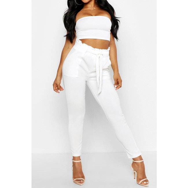 Paper Bag Pants- White