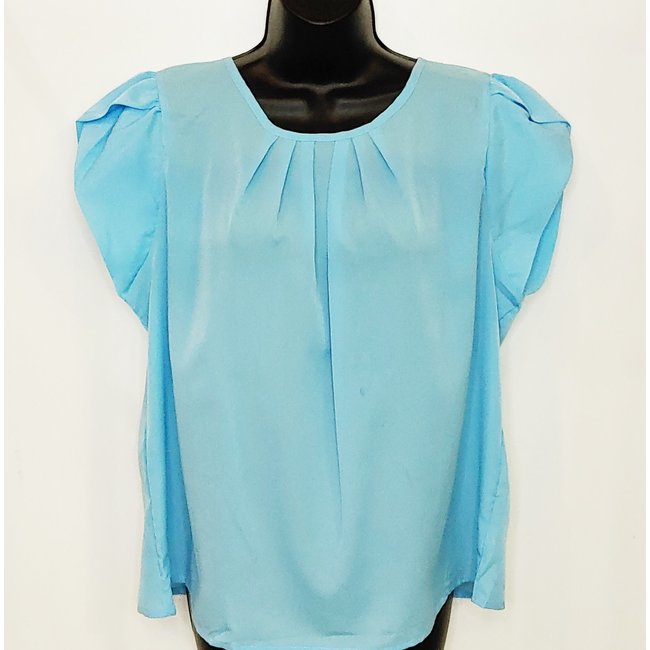 Rauched Solid Color Relaxed Top
