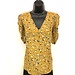 Animal Print V-Neck Top (Mustard/Burgundy/Navy)