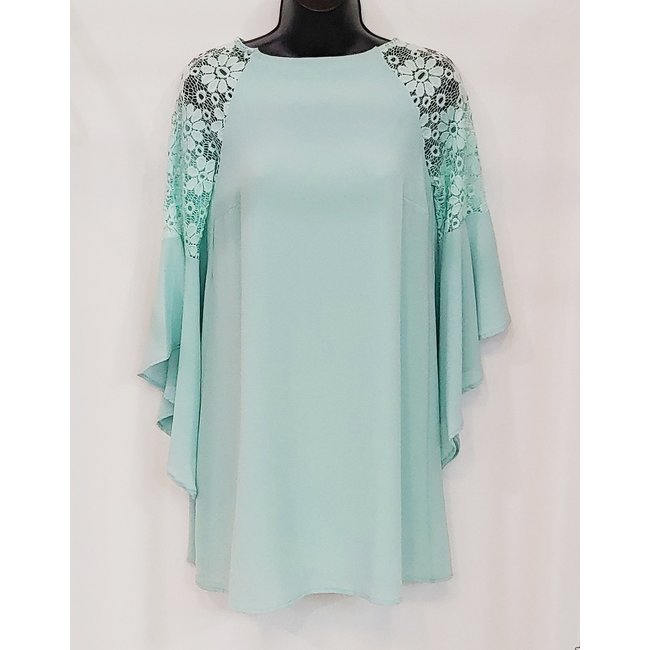 Bell Sleeve Tunic Top Mint