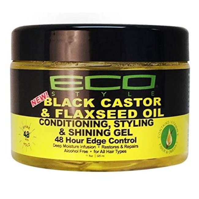 Eco Black Castor & Flaxseed Oil 48hr Edge Control 11oz