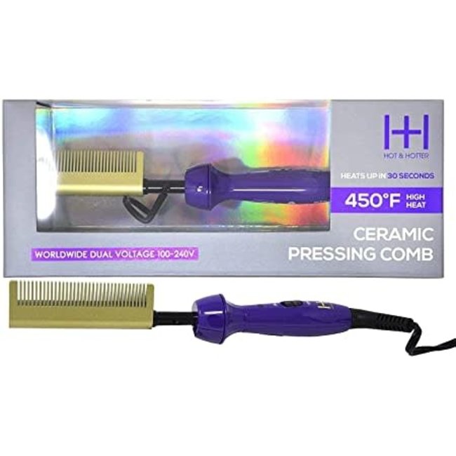 Annie H&H Ceramic Pressing Comb Purple